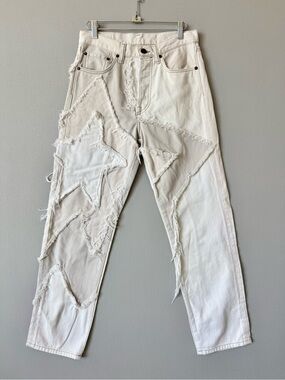 Acne Studios Raw Edge Appliqué Star Patch Relaxed Fit Denim - 28 - Made in Italy